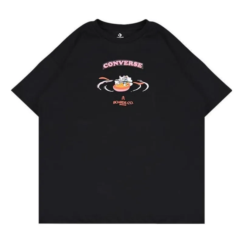 (WMNS) Converse Boards Co. Logo T-Shirt 'Black' 10025883-A02 sold by KicksCrew