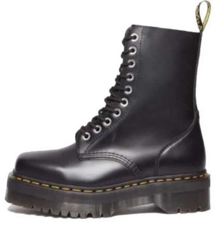 (WMNS) Dr. Martens 1490 Quad Leather Boots 'Black' 31147001 sold by KicksCrew