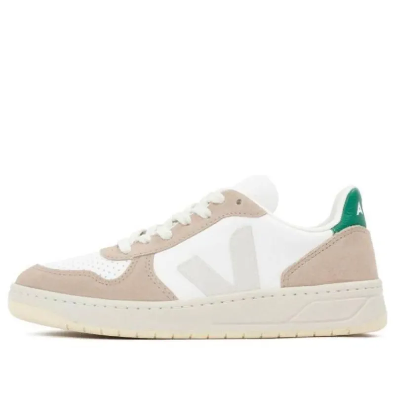 Veja V-10 Chromfree Low-Top Sneakers 'White Beige Green' VX0502961 sold by KicksCrew