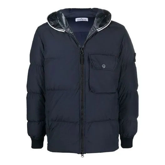 STONE ISLAND Padded Zip-Up Down Coat 'Navy' 751543432-V0020 sold by KicksCrew