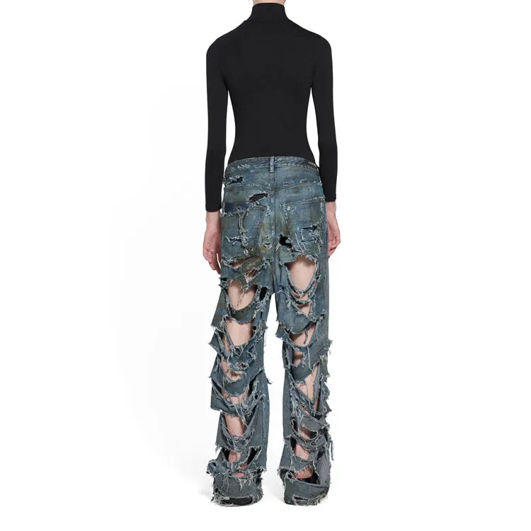 Balenciaga Super Destroyed Baggy Pants 'Light Blue' 745248TNW014012 sold by KicksCrew product image thumbnail 3