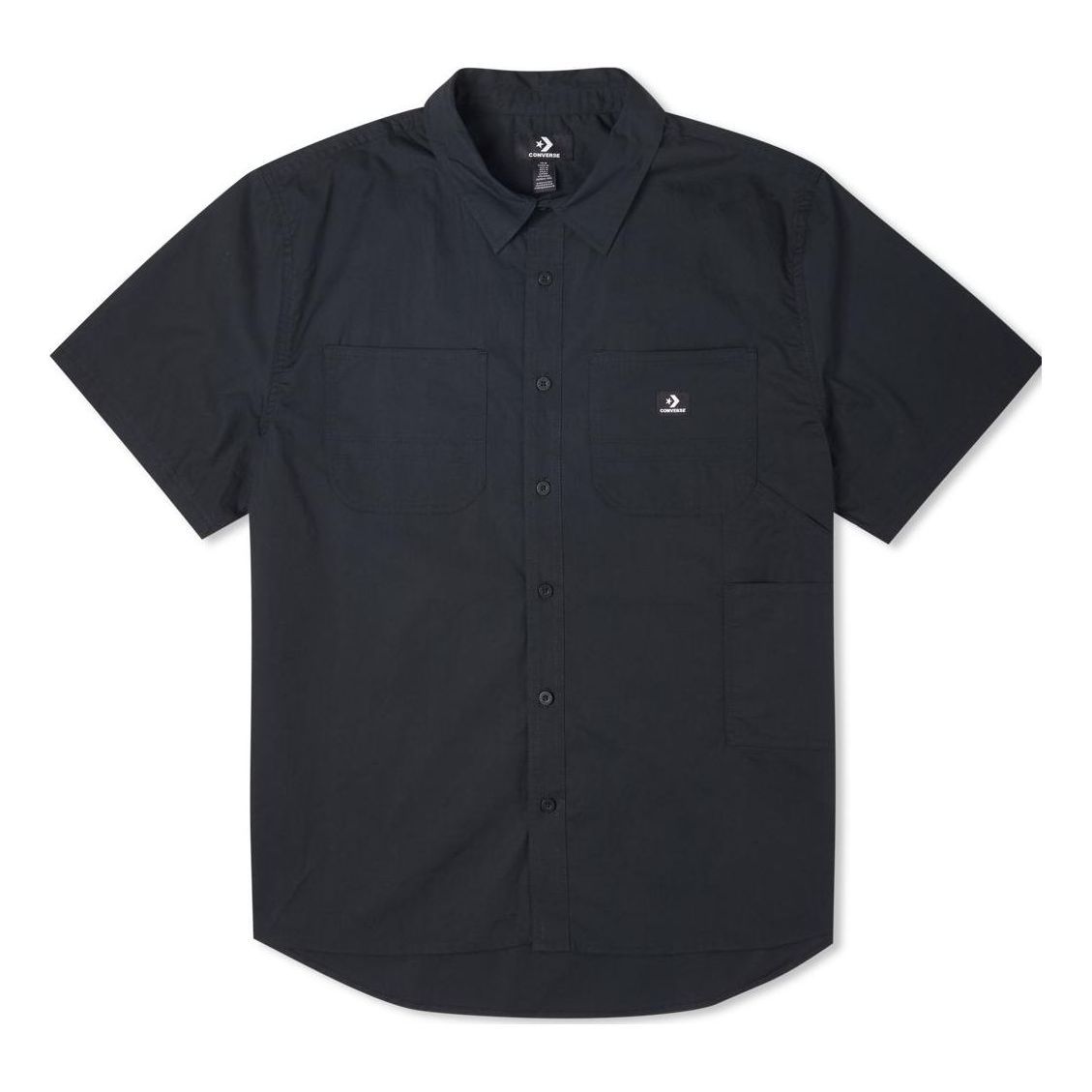 Converse Solid Woven Carpenter Button Down 'Black' 10023410-A01 sold by KicksCrew