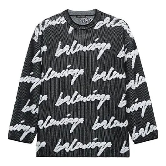 Balenciaga 3D Scribble Crewneck Cotton Knit 'Black' 625985T31801070 sold by KicksCrew