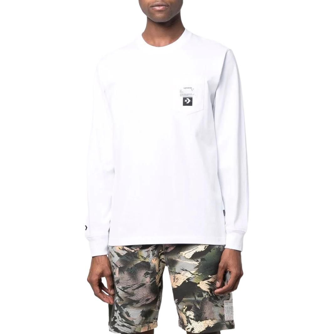 Converse x Josh Vides Long Sleeve Pocket Tee 'White' 10023693-A01 sold by KicksCrew product image thumbnail 3