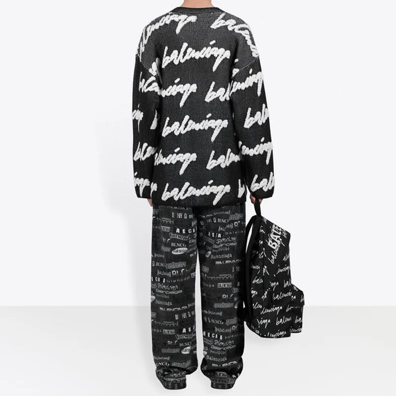 Balenciaga 3D Scribble Crewneck Cotton Knit 'Black' 625985T31801070 sold by KicksCrew product image thumbnail 4
