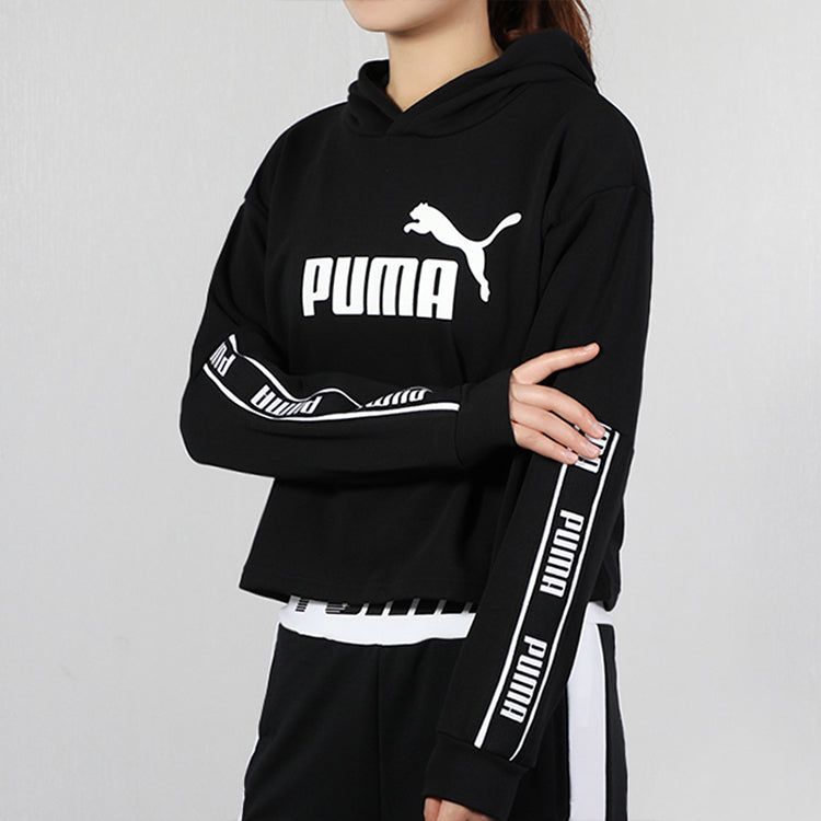 (WMNS) Puma ESS Tape Hoodie 'Black' 581059-01 sold by KicksCrew product image thumbnail 5