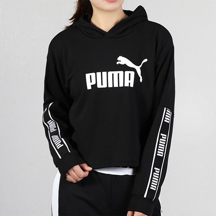 (WMNS) Puma ESS Tape Hoodie 'Black' 581059-01 sold by KicksCrew product image thumbnail 3