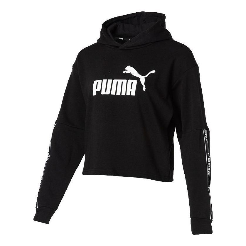 (WMNS) Puma ESS Tape Hoodie 'Black' 581059-01 sold by KicksCrew