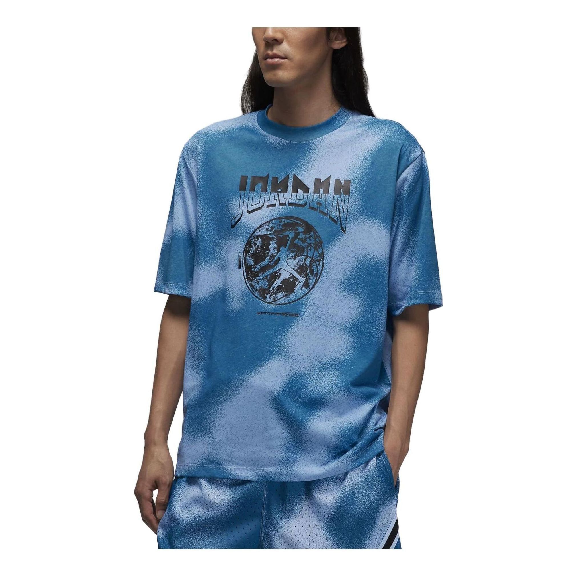 Air Jordan Basketball Wear Short Sleeve T-Shirt 'Blue White' FB7449-412 sold by KicksCrew