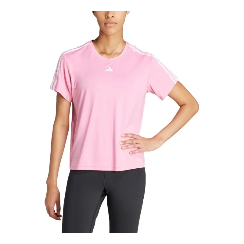 (WMNS) adidas AEROREADY Train Essentials 3-Stripes T-shirt Asia Sizing 'Bliss Pink' IS4215 sold by KicksCrew