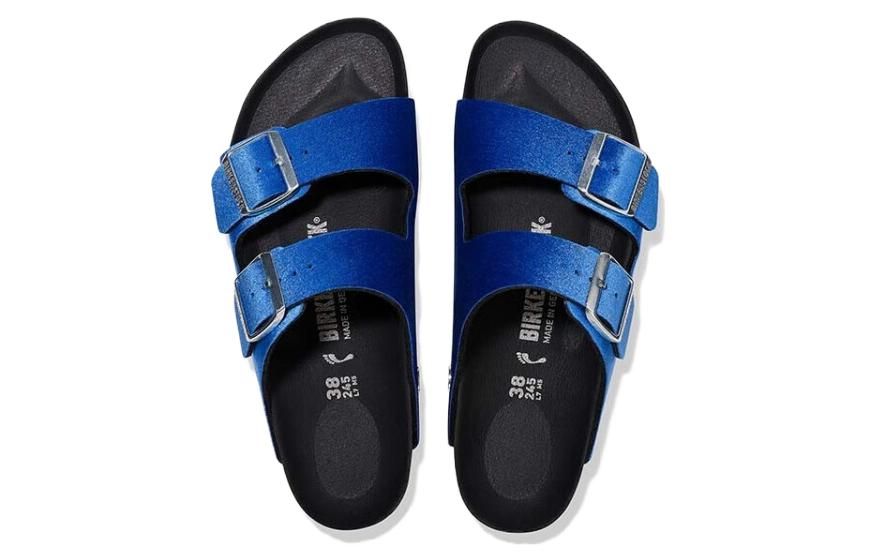 (WMNS) Birkenstock Arizona Rivet Logo Velvet Narrow Fit 'Blue' 1025505 sold by KicksCrew product image thumbnail 5