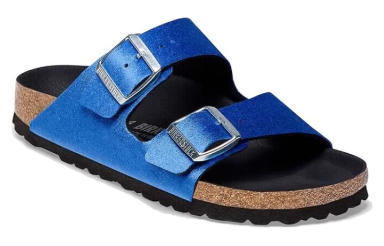 (WMNS) Birkenstock Arizona Rivet Logo Velvet Narrow Fit 'Blue' 1025505 sold by KicksCrew product image thumbnail 3