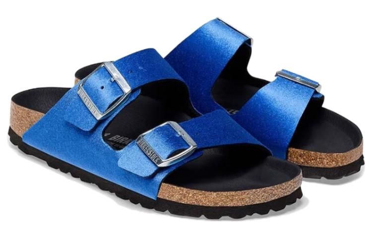 (WMNS) Birkenstock Arizona Rivet Logo Velvet Narrow Fit 'Blue' 1025505 sold by KicksCrew product image thumbnail 4