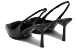 (WMNS) PRADA Patched Logo Brushed Leather Slingback Heels 'Black' 1I901M_055_F0002_F_075 sold by KicksCrew