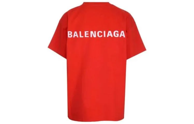 Balenciaga Logo Regular Fit T-Shirt 'Bright Red' 612965TMVF43168 sold by KicksCrew product image thumbnail 2