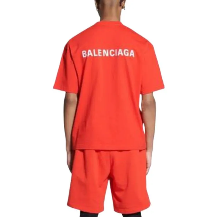 Balenciaga Logo Regular Fit T-Shirt 'Bright Red' 612965TMVF43168 sold by KicksCrew product image thumbnail 4