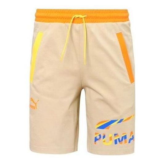 Puma Logo Sporty Shorts 'Tan' 535013-12 sold by KicksCrew