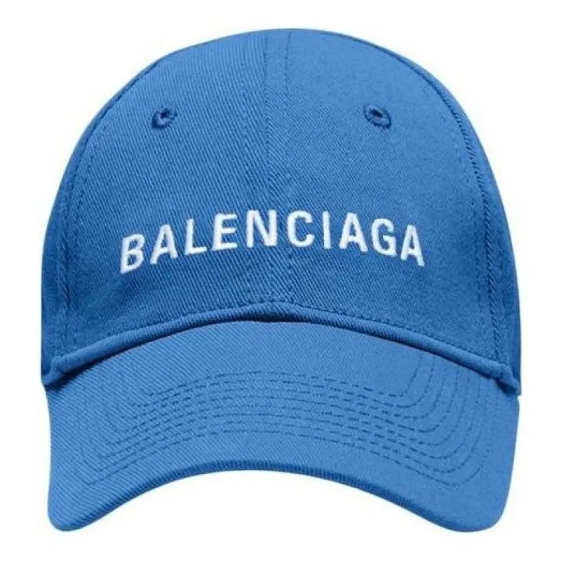 Balenciaga Visor Logo Cap 'Light Blue White' 590758410B24277 sold by KicksCrew