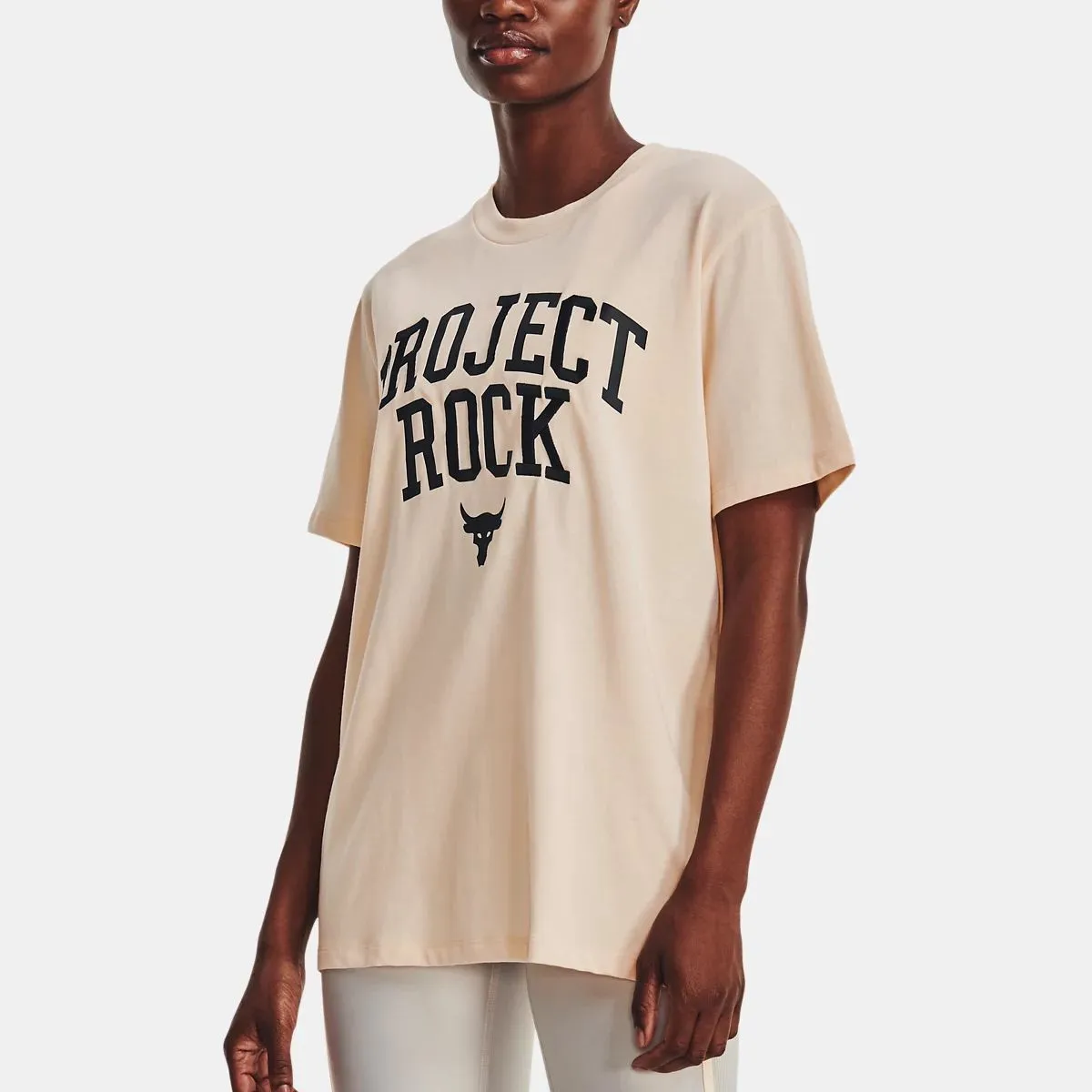(WMNS) Under Armour Project Rock Heavyweight Campus T-Shirt 'Peach Puff' 1377449-804 sold by KicksCrew product image thumbnail 5