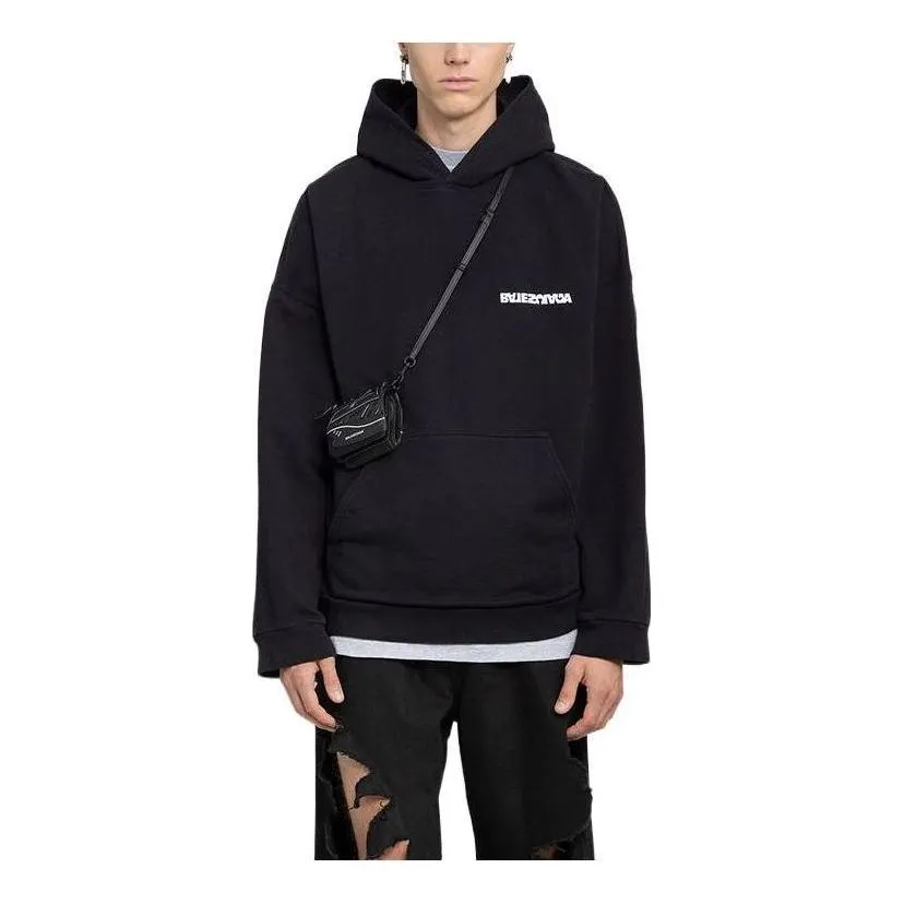 Balenciaga Turn Hoodie Wide Fit 'Black' 674986TLVB49034 sold by KicksCrew