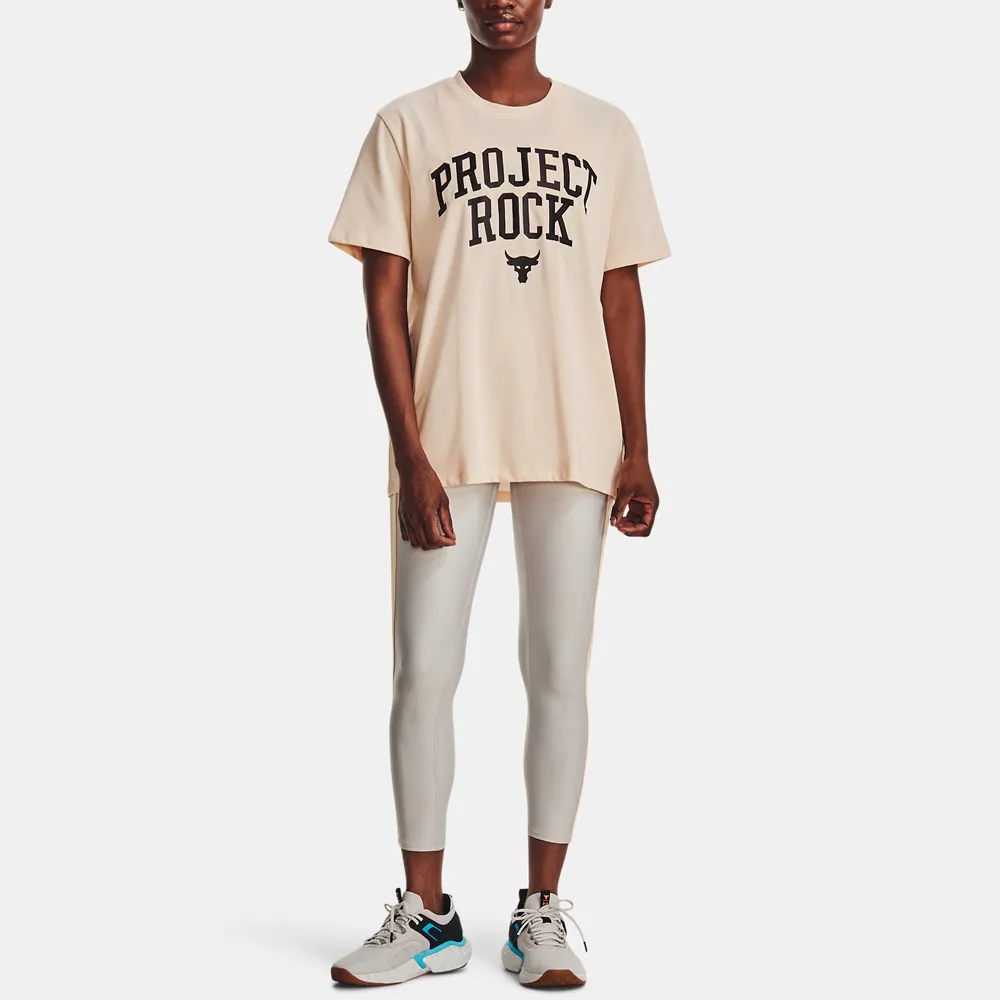 (WMNS) Under Armour Project Rock Heavyweight Campus T-Shirt 'Peach Puff' 1377449-804 sold by KicksCrew product image thumbnail 3