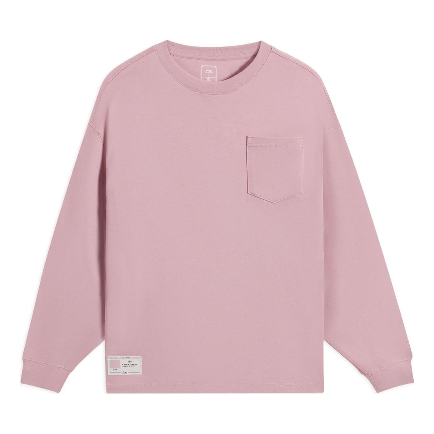 Li-Ning Chinese Color Pocket Long Sleeve T-shirt 'Pink' AHSS751-8 sold by KicksCrew