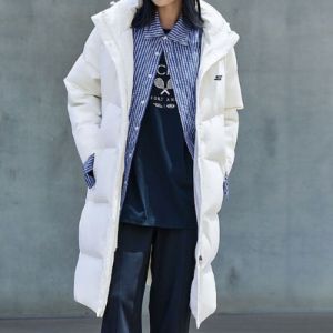 (WMNS) Skechers Long Down Jacket 'White' P422W050-000Q sold by KicksCrew