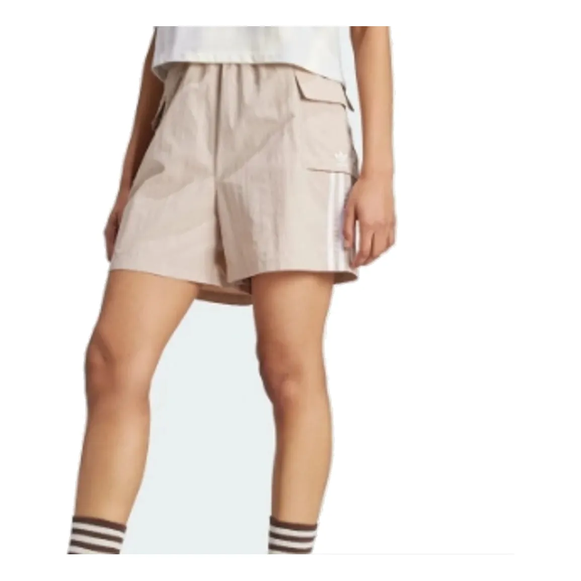 (WMNS) adidas Adicolor Cargo Shorts 'Brown' JH1074 sold by KicksCrew product image thumbnail 3