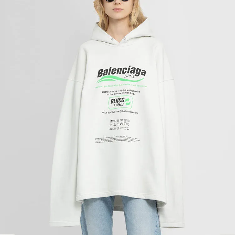 Balenciaga Dry Cleaning Boxy Hoodie 'White' 661711TKVF99085 sold by KicksCrew product image thumbnail 2