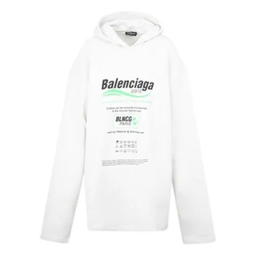 Balenciaga Dry Cleaning Boxy Hoodie 'White' 661711TKVF99085 sold by KicksCrew