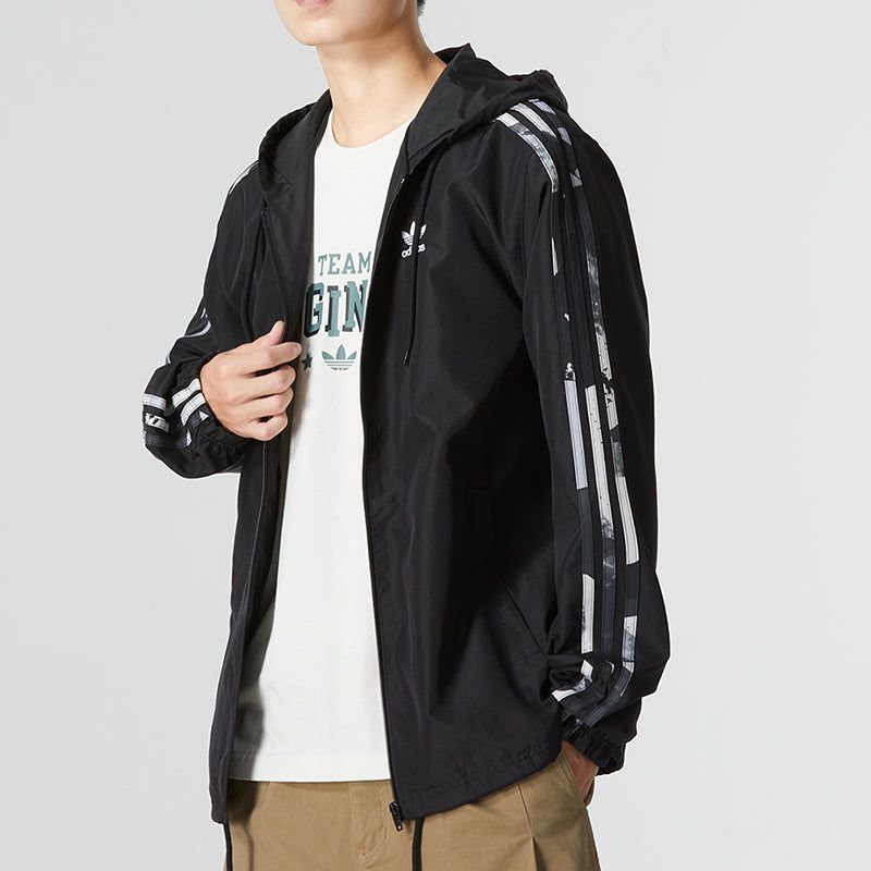adidas originals Camo Series Windbreaker Jacket 'Black' HK5139 sold by KicksCrew product image thumbnail 5
