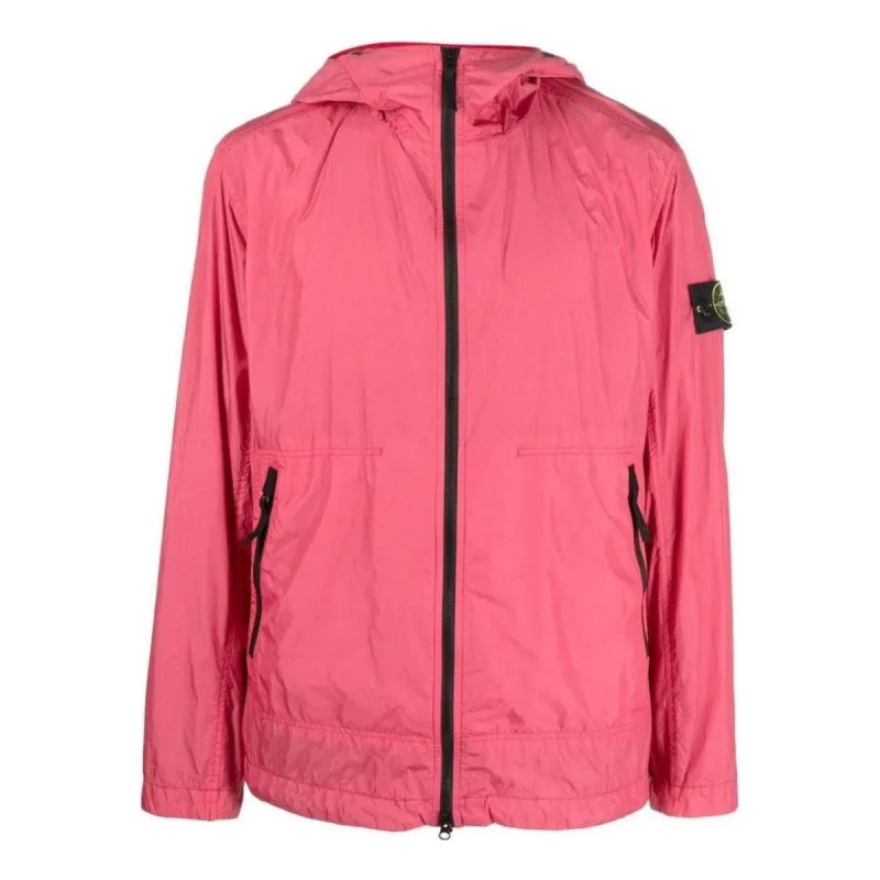 STONE ISLAND Waffen Patch Nylon Hooded Zip-up Jacket 'Pink' 781540522-V0087 sold by KicksCrew