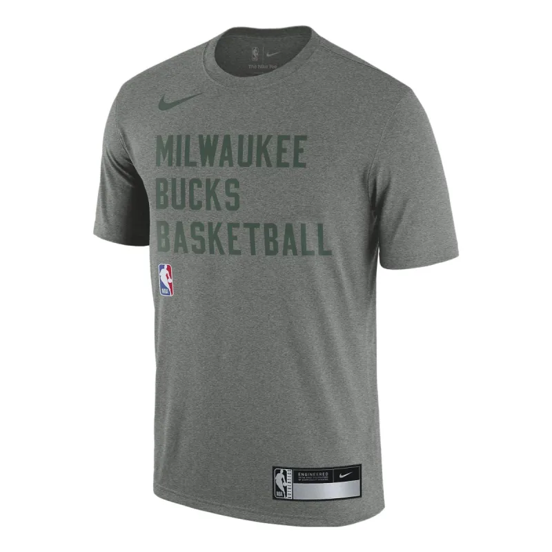Nike x NBA Milwaukee Bucks Dri-FIT Practice T-shirt 'Grey' FJ0211-063 sold by KicksCrew