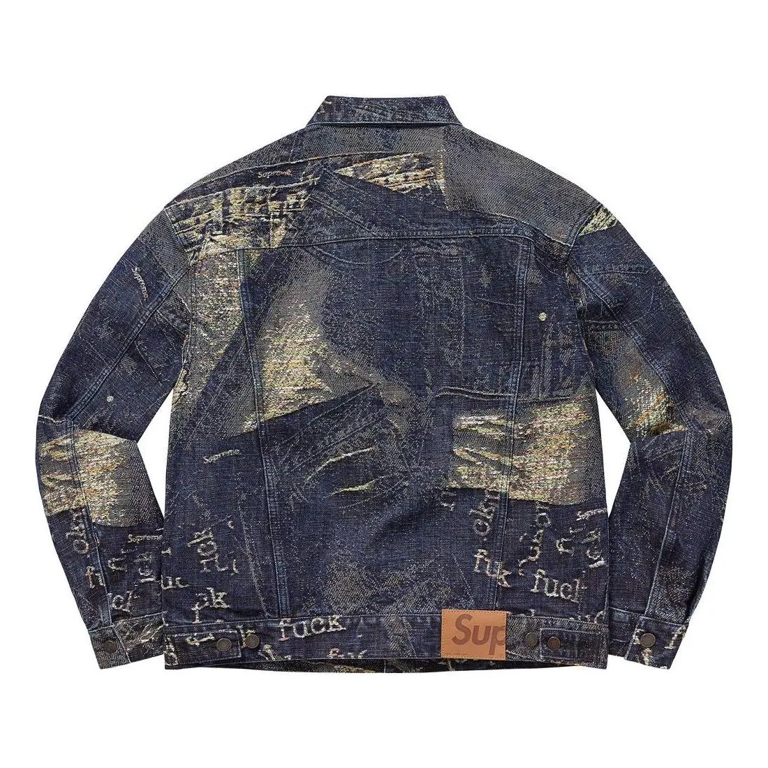 Supreme Archive Denim Jacquard Trucker Jacket 'Teal' SUP-SS23-236 sold by KicksCrew product image thumbnail 2