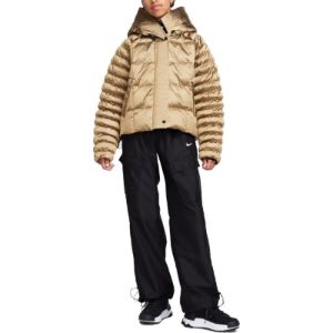 (WMNS) Nike Sportswear Swoosh Puffer Shine PrimaLoft Oversized Hooded Jacket 'Gold' FB8709-707 sold by KicksCrew