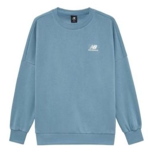 New Balance Logo Print Sweatshirt 'Blue White' AMT23349-SGD sold by KicksCrew