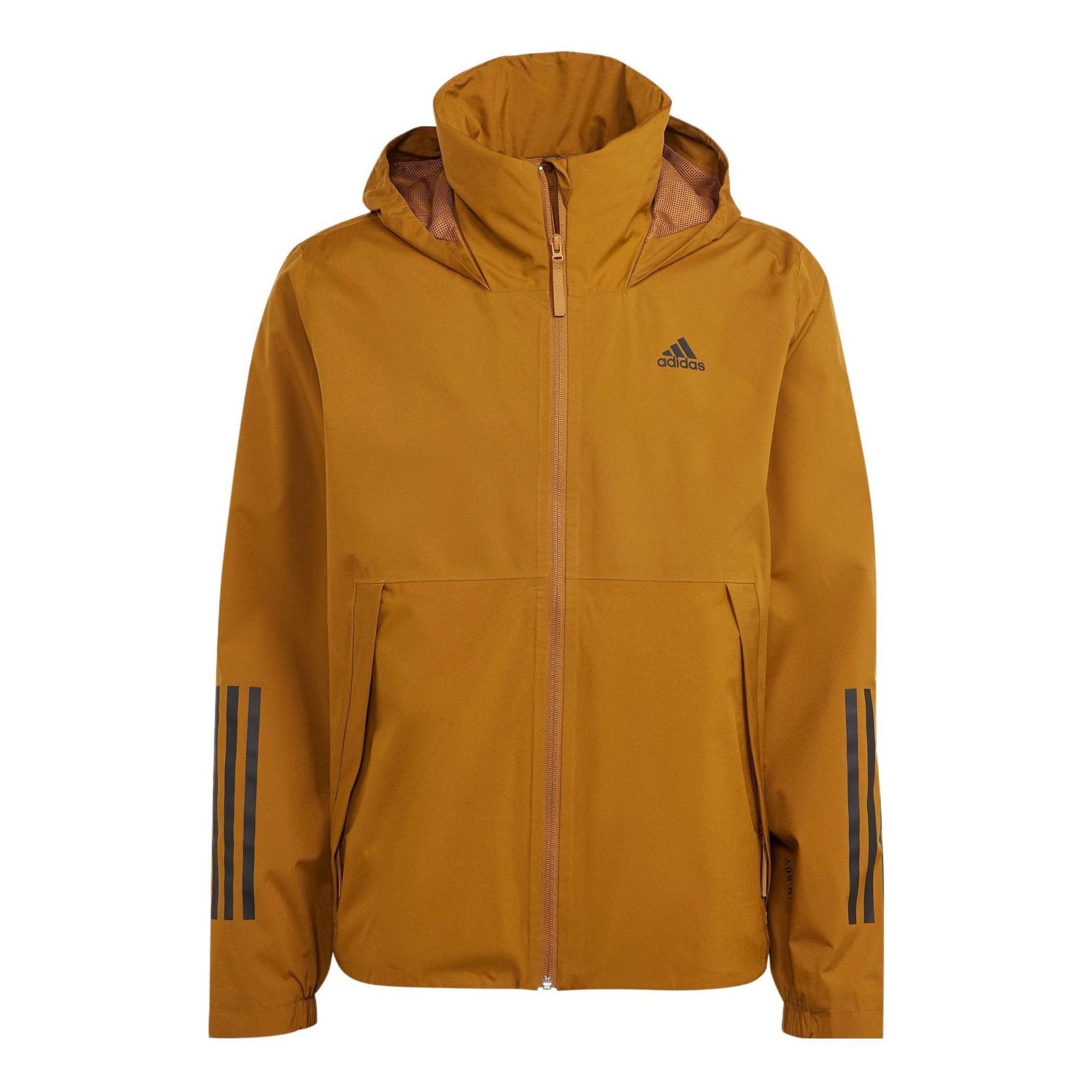 Adidas Bsc 3-Stripes Rain.Rdy Jackets 'Brown' IK0506 sold by KicksCrew
