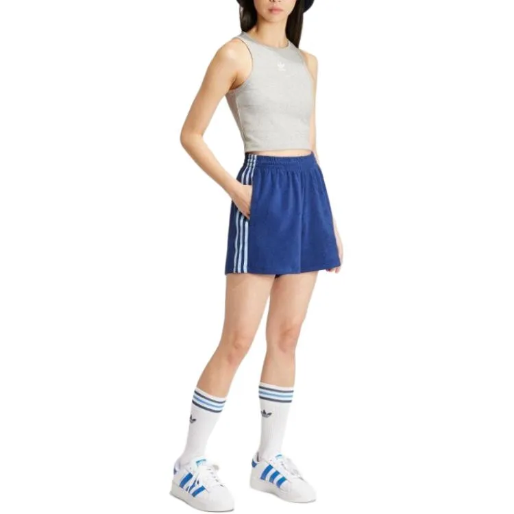 (WMNS) adidas Terry Shorts Asia Sizing 'Navy Blue' IR7472 sold by KicksCrew product image thumbnail 2