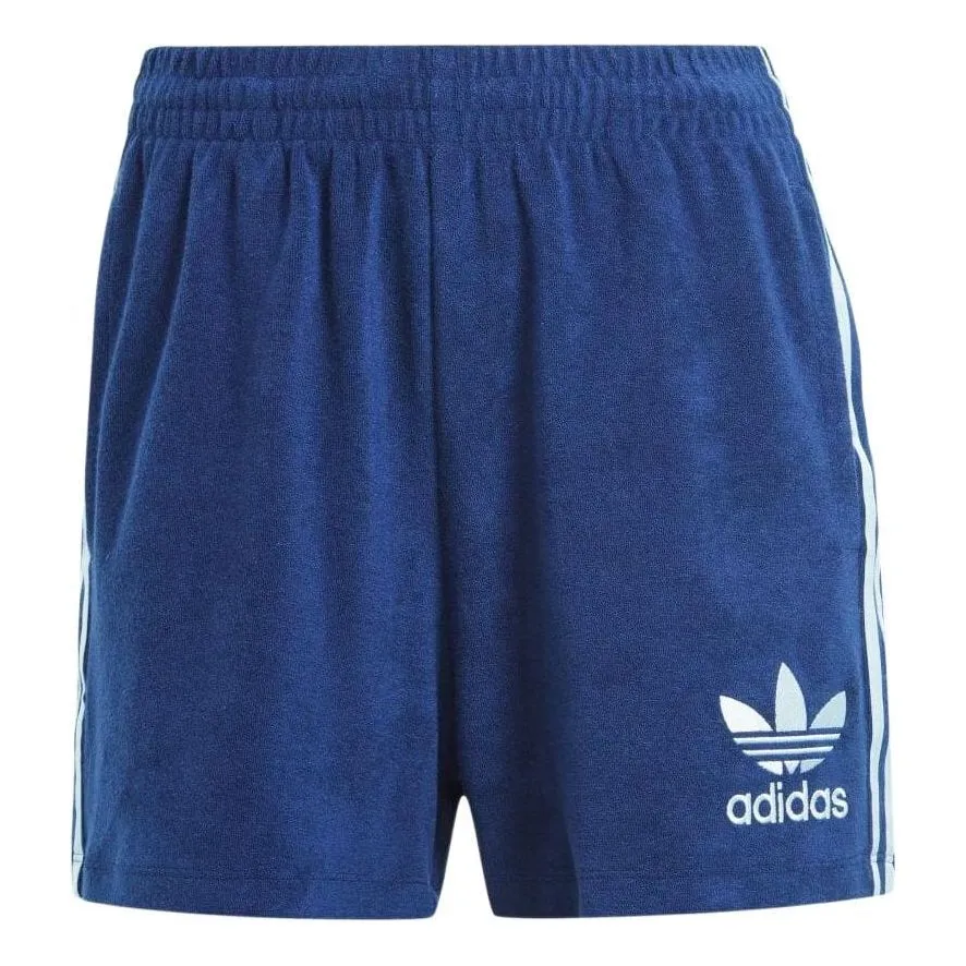 (WMNS) adidas Terry Shorts Asia Sizing 'Navy Blue' IR7472 sold by KicksCrew