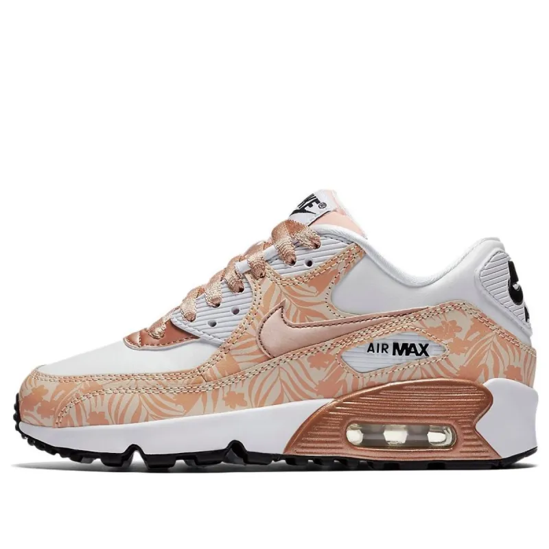 (GS) Nike Air Max 90 'Print White Bronze' 844616-100 sold by KicksCrew
