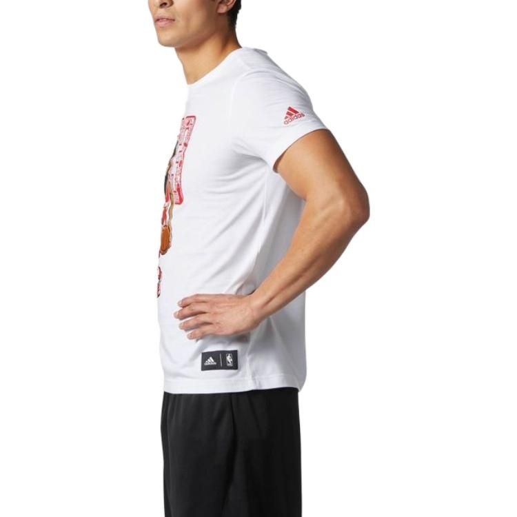 Adidas Basketball T-shirt 'White Red' CE9754 sold by KicksCrew product image thumbnail 3