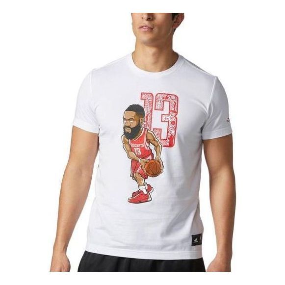 Adidas Basketball T-shirt 'White Red' CE9754 sold by KicksCrew