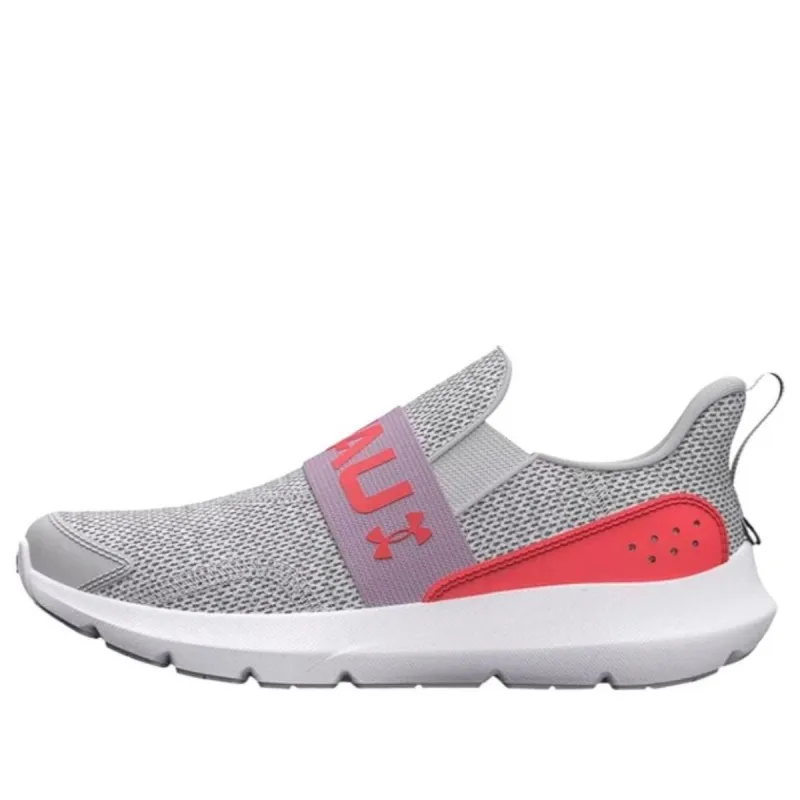(PS) Under Armour Surge 3 Slip 'Halo Grey Venom Red' 3026532-102 sold by KicksCrew