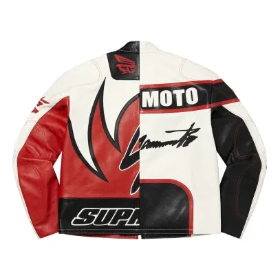 Supreme x Yohji Yamamoto x Vanson Leather Split Jacket 'White Black White' SUP-FW22-415 sold by KicksCrew product image thumbnail 2