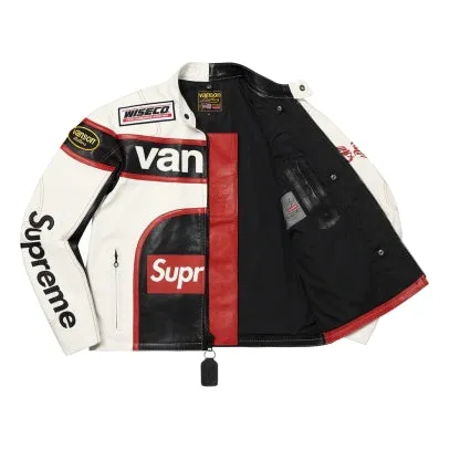 Supreme x Yohji Yamamoto x Vanson Leather Split Jacket 'White Black White' SUP-FW22-415 sold by KicksCrew product image thumbnail 3