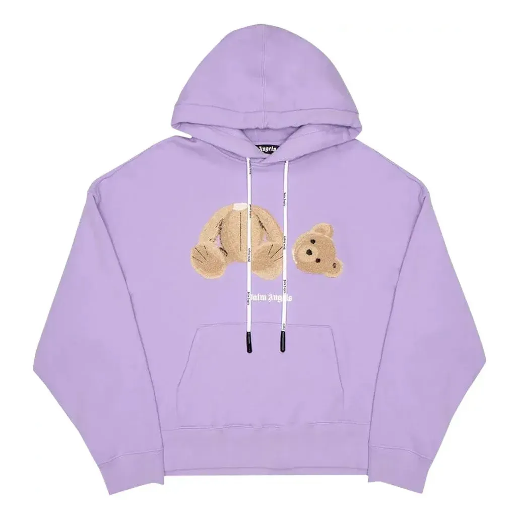 Palm Angels FW21 Bear Hoodie 'Lilac Brown' PMBB058F21FLE0073660 sold by KicksCrew