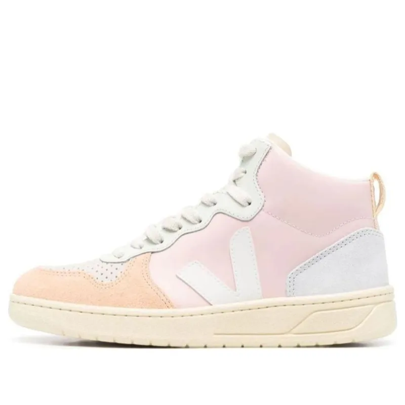 Veja V-15 Leather High Top 'Pastel Pink Yellow' VQ0203142 sold by KicksCrew