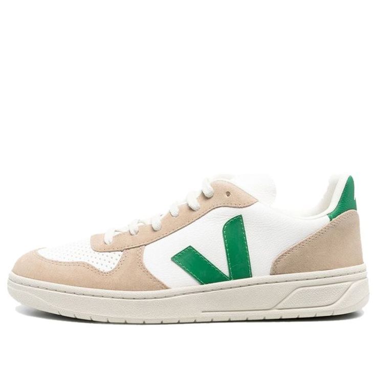 Veja V-10 Chromfree Low-Top Sneakers 'White Beige Green' VX0503146 sold by KicksCrew