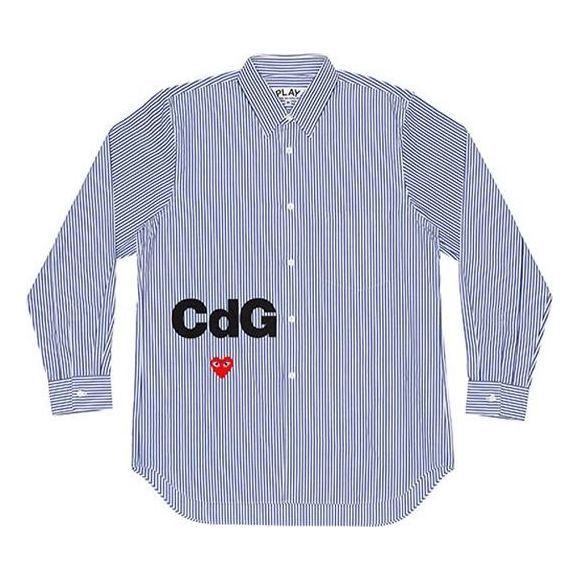 COMME des GARCONS PLAY x CDG Striped Shirt 'Blue' AE-B102-051-1 sold by KicksCrew