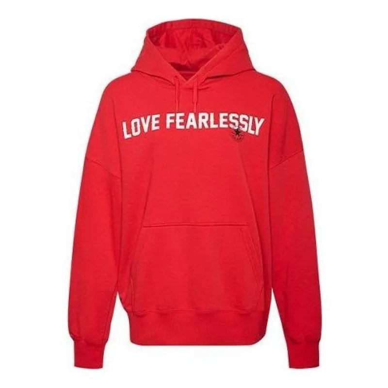 (WMNS) Converse Love The Progress 2.0 Oversized Pullover Hoodie 'Red' 10020734-A02 sold by KicksCrew